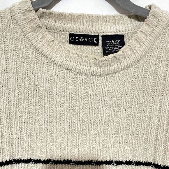 Vintage Beige Oversized Acrylic Knit Grandpa Sweater Large - Picture 7 of 13